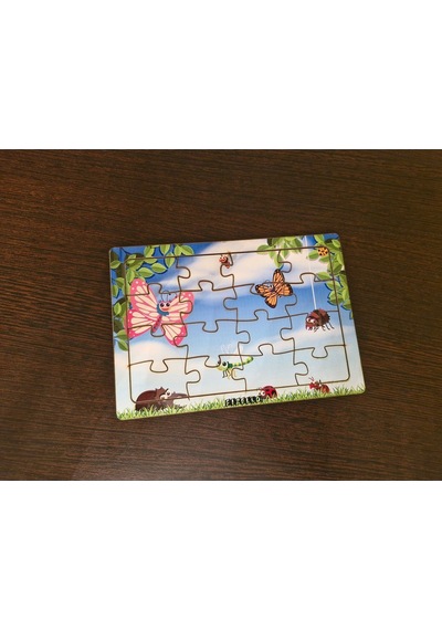 Kelebekler - 16 Parça Eğitici Öğretici Ahşap Çocuk Puzzle Yapboz Bebek Çocuk Oyuncak