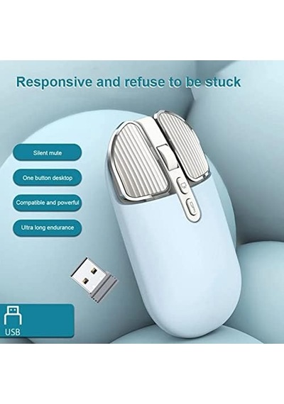 Dizüstü Bilgisayarlar İçin Kablosuz Fare, Ergonomik Sessizlik Tıklayın, Dizüstü Bilgisayar, Pc, Ofis/ev/iş, İki Elini Kullan Senalstore - Mavi