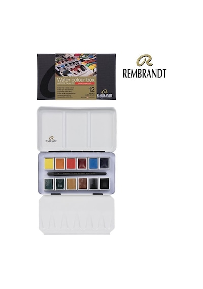 Rembrandt Sulu Boya Seti 12 Renk + Fırça Mono Pigmented