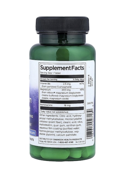 Swanson Vitamins, Albion Magnesium Glycinate With Activated B Vitamins, 60 Tablets