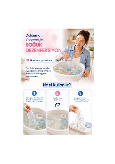 Resteril Bebek Dezenfektanı Çok Amaçlı Dezenfektan Saf Hipokloröz Baby Kids Anaokulu Okul Oyun Alanı Oyun Matı Oyuncak Hijyeni 2 x 5 L