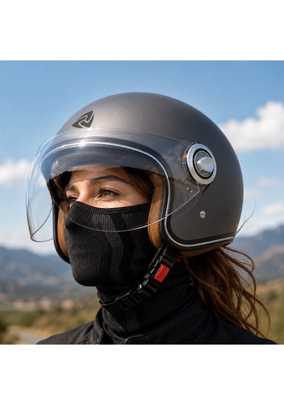 Nukrowear Airflex Kulak Askılı Yarım Balaklava Siyah Tek