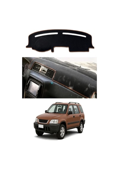Honda - Cr-v 1997-2001 Uyumlu Torpido Koruma Kılıfı - Kahverengi Şeritli
