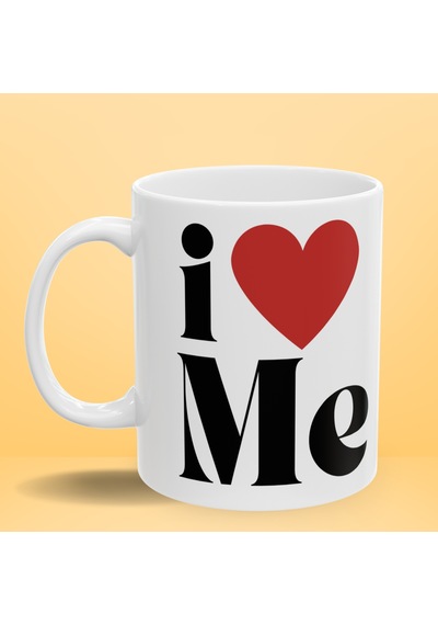 "ı Love Me" Baskılı Porselen Kupa Bardak 330 Ml - Kendine Hediye, Motivasyon Ve Esprili Kupa Çok Renkli