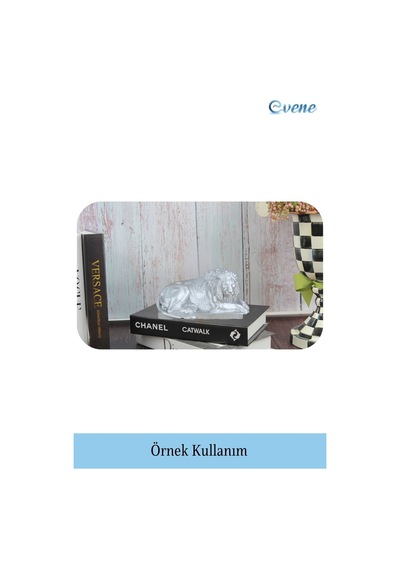 Dekoratif Biblo Yeleli Aslan Heykel El Yapımı Hediyelik Süs Eşyası Model Aslan3 - Gümüş