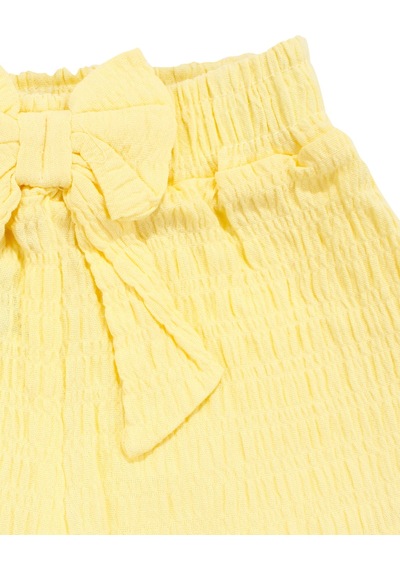 By Bebekodam Kız Çocuk Ekru Sarı Limon Baskılı Şortlu Müslin 2'li Takım