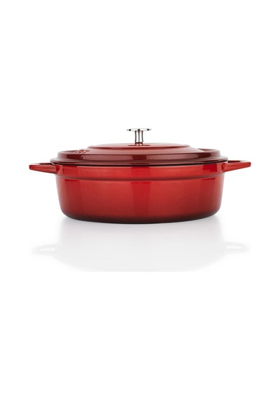 Schafer Guss Chef Döküm Basık Tencere 26 Cm Kırmızı
