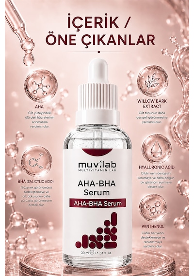 Aha Bha Cilt Tonu Eşitleyici Yenileyici Canlandırıcı Peeling Serum Gözenek Sıkılaştırıcı Leke Karşıtı