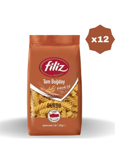Tam Buğday Burgu Makarna 500 Gr - 12 Adet