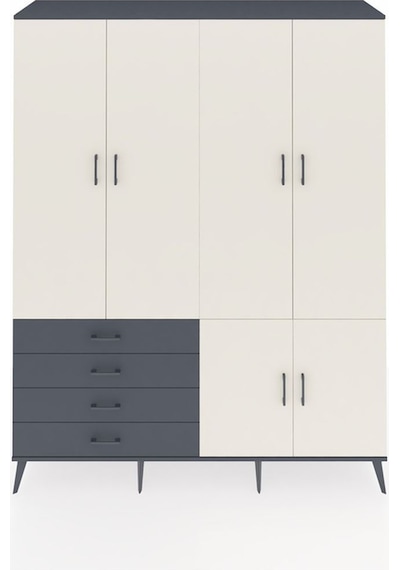 Hyperion Gardrop 7 Raflı 4 Çekmeceli Tek Askılı 176x44x221 Antrasit-aytaşı/antrasit Aytaşı/antrasit Hyperion Gardrop 7 Raflı 4 Çekmeceli Tek Askılı 176x44x221 Antrasit-aytaşı/antrasit Aytaşı/antrasit