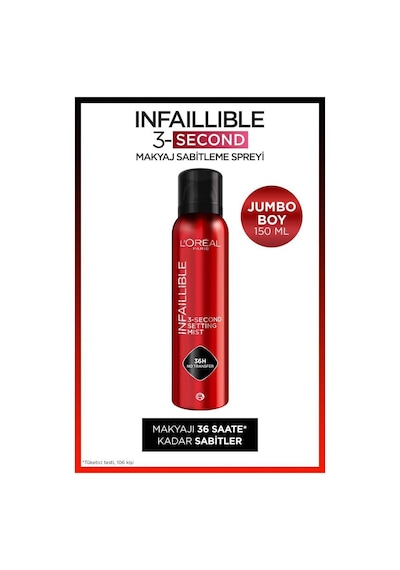 L'oréal Paris Infaillible 3-second Jumbo Makyaj Sabitleme Spreyi 150 Ml 3600524244538-10849