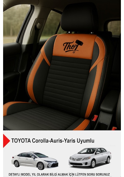 Thor Tay Tüyü Oto Koltuk Kılıfı Toyota Corollo-auris-yaris Uyumlu Taba
