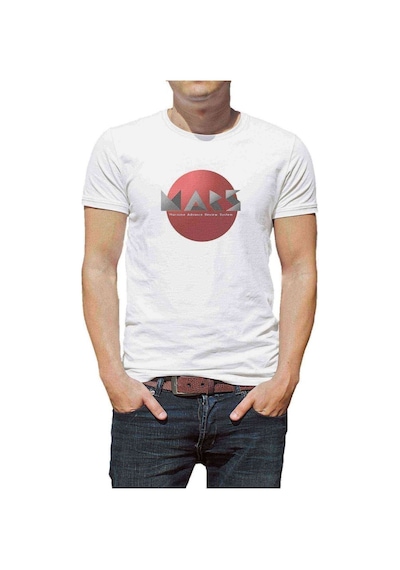 Nasa Mars Baskılı Beyaz Erkek Tshirt (531008433)