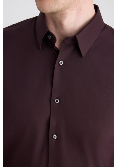 Twn Slim Fit Mürdüm Düz Gömlek 5ef02ad10288m Mrd
