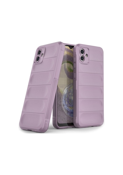 Samsung Galaxy Uyumlu A05 Kılıf Optimum Lens Çerçeveli Silikon Kapak Mor