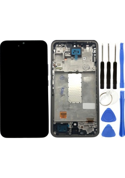 Te Samsung Uyumlu A34 5g A346f Çıtalı Lcd Ekran Siyah + Tamir Seti