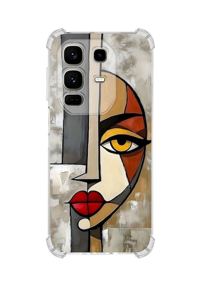 Printify Infinix Note 50 Pro İle Uyumlu Şeffaf Silikon Kılıf Uv Baskılı Esnek Tpu Kapak Çözüm No6