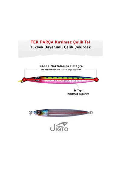 Jig, Zoka, Suni Yem, Glow Uv Metal Jig, 60gr 10cm Razor 60