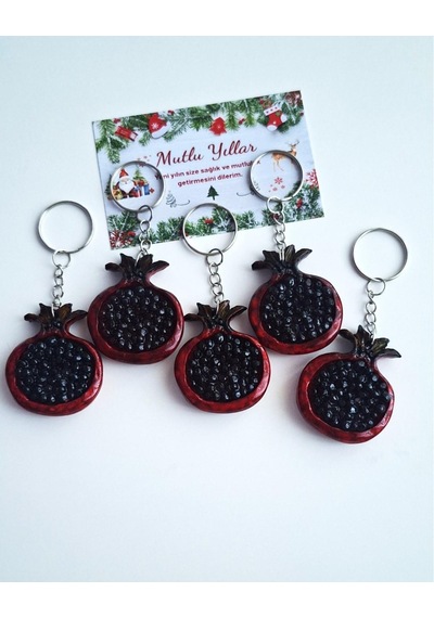 Yeni Yıl Hediyesi Bolluk Bereket Nar Anahtarlık - 9 Cm