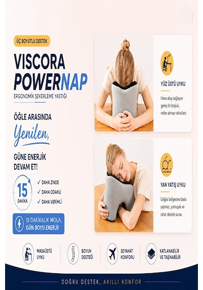 Powernap Ergonomik Masaüstü Uyku Ve Kaylule Yastığı Öğle Arası Uyku Ve Şekerleme Yastığı Boyun, Ko