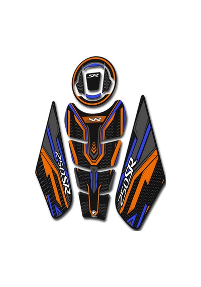 Hades Cfmoto 250sr Uyumlu Tank Pad Seti Motosiklet Depo Koruma Sticker Siyah