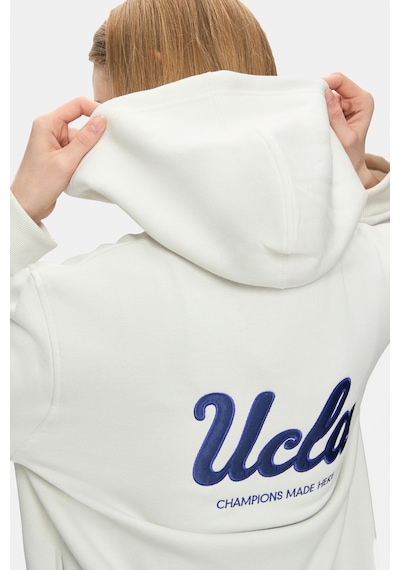 Ucla Esther Kemik Rengi Fermuarlı Ve Cepli Nakışlı Loose Fit Kadın Sweatshirt Kemik Rengi