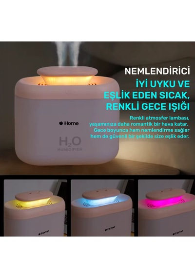 Npo İhome14 Rgb Renkli 3300ml Aromaterapi Difüzör Ultrasonik Hava Nemlendirici Buhar Makinesi&nbsp