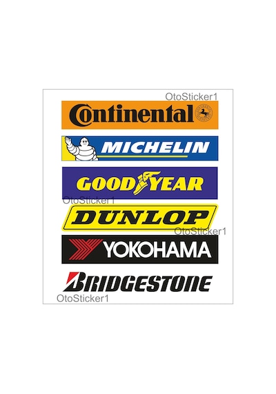 Oto Sticker Tüm Lastik Markaları Stickeri 22Cm Michelin Falken...
