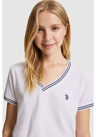 U.S. Polo Assn. U.s. Polo Assn. Kadın Beyaz Tişört Basic 50323449-vr013