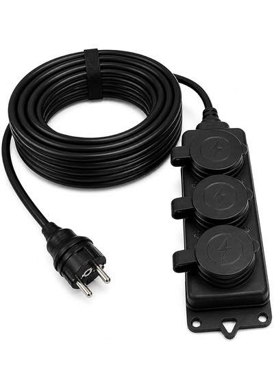 3'lü 15 Metre Ip44 Topraklı Kauçuk Uçlu Seyyar Uzatma Kablosu 3x2.5 Mm² Ttr/cca 15 M