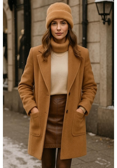 Remsa Kadın Yünlü Peluş Bere Rkş-1146 Camel Camel