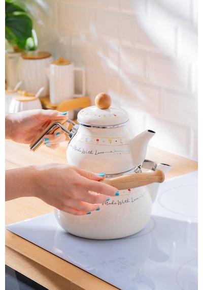 Made With Love Emaye Çaydanlık Takımı Çok Renkli