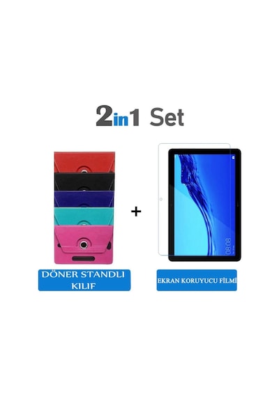 Samsung Uyumlu Sm-P580 Tab A 10.1" Standlı Kılıfı Ekran Koruyucu