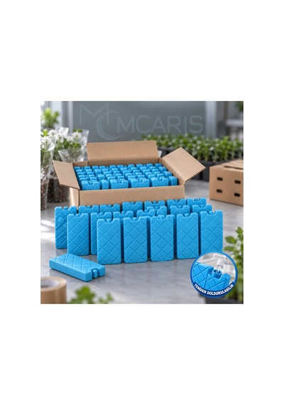 50'li Doldurulabilir Buz Aküsü Seti - Dondurucu Buz Kasedi Ice Box Soğutucu Blok Mavi Beyaz