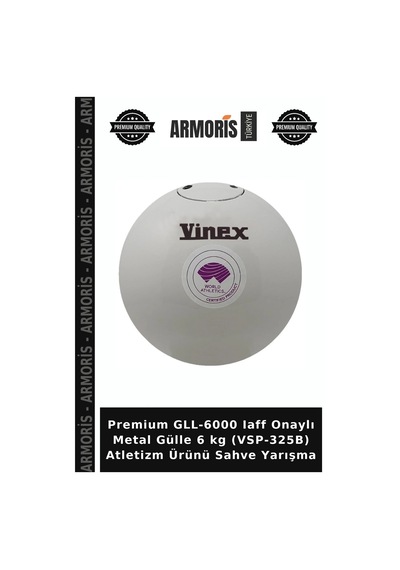 Premium Gll-6000 Iaff Onaylı Metal Gülle 6 Kg Vsp-325b Atletizm Ürünü Sahve Yarışma
