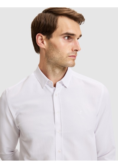 Pierre Cardin Beyaz Slim Fit Dokulu Uzun Kollu Gömlek 50333820-vr013