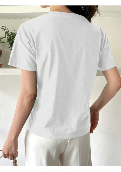 Uyguntarz Unisex Sunshine Smiling Baskılı Tasarım Tshirt Beyaz