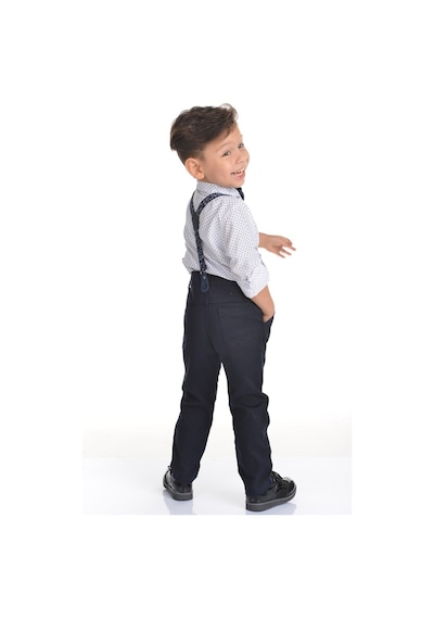 Buse&Eylül Bebe Lacivert Pantolon Askılı Erkek Çocuk Takımı