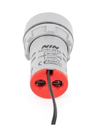 Dijital Termometre Yuvarlak Kırmızı 22mm 220v Ad101-22tm 1m Kablolu -20 +199