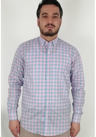 Tousus Slim Fit Ekose Pembe Erkek Gömlek Slm-5035-tss