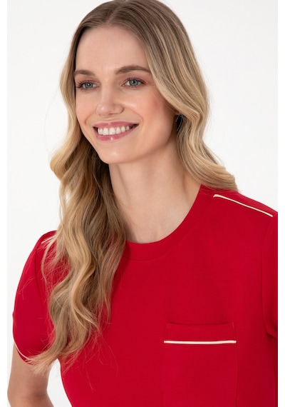 U.S. Polo Assn. Kadın Kırmızı Modal Karışımlı Bisiklet Yaka Tişört 50312942-VR030 U.S. Polo Assn. Kadın Kırmızı Modal Karışımlı Bisiklet Yaka Tişört 50312942-VR030