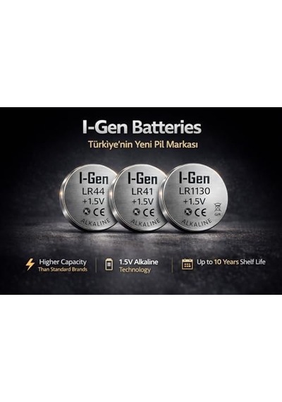 I-gen Batteries Lr44 1.5v Alkalin Düğme Pil Ag13, A76, L1154 20'li Paket