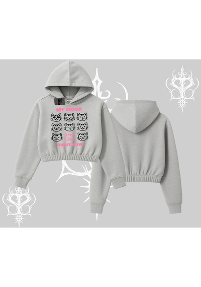 Tarzsokak Kitti Sweet Mini Logo Baskılı Oversize Tshirt Gri