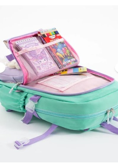 Trg Roxy Yeşil Lila Kore Kawaii Ayıcıklı Okul Çantası Seti Sırt Çantası+beslenme Çantası+kalemlik