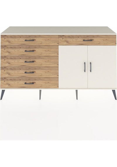 Hyperion Konsol Tek Raflı 6 Çekmeceli 2 Kapaklı 176x44x99 Aytaşı- Aytaşı-aytaşı/çam