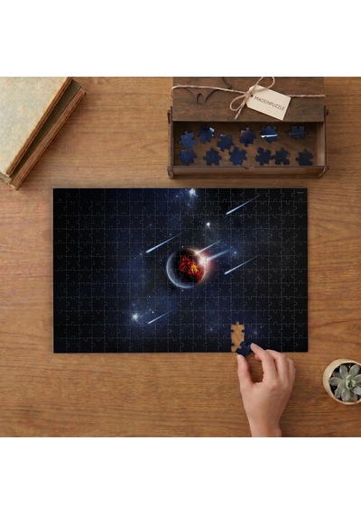 Gezegen - Meteor Yağmuru - Uzay Tasarımı 240 Parça Ahşap Puzzle Ahşap Kutuda Mpy50437