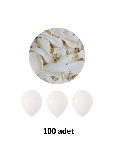 Gemar Parti Doğum Günü Organizasyon Balon - 33 Cm. - Beyaz - 100 Adet BEYAZ