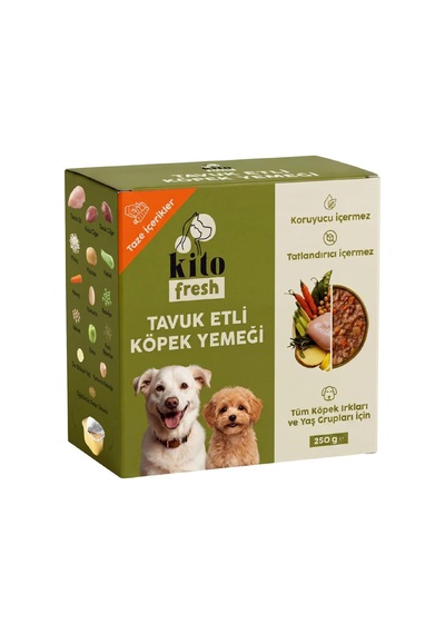 Kito Fresh Tavuk Etli Köpek Yemeği%100 Taze İçerikli Mama 250 Gr