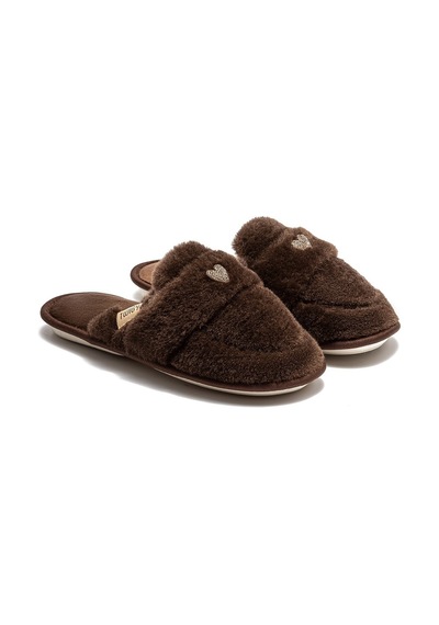 Twigy Mammy Peluş Kadın Ev Terliği Kahverengi 37/41 Kahve