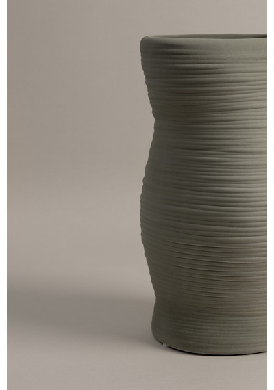 Koza Home Ophelia Taş Dokulu Yeşil Seramik Vazo 19x19x27,5cm 8588 Standart